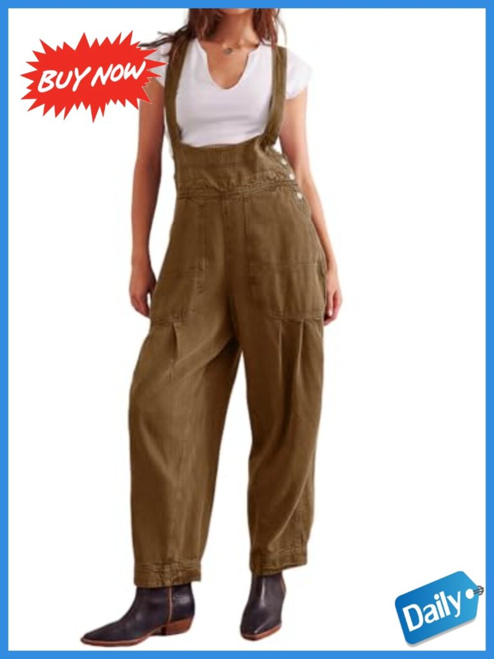 loveimgs Loose Denim Bib Overalls Baggy Barrel Jean Jumpsuit